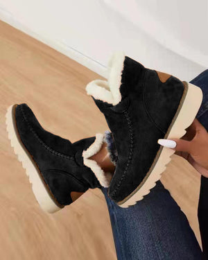 Warme Stiefel, Einfarbig, Runde Spitze