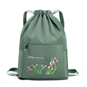 Einfacher tragbarer bestickter multifunktionaler Rucksack mit Kordelzug